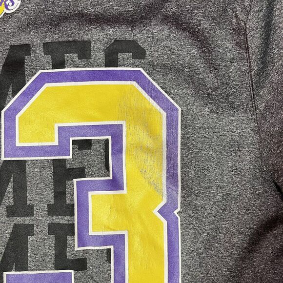 NBA Los Angeles Lakers T Shirt Mens Large Gray Lebron James #23 Jersey Tee - Picture 12 of 13